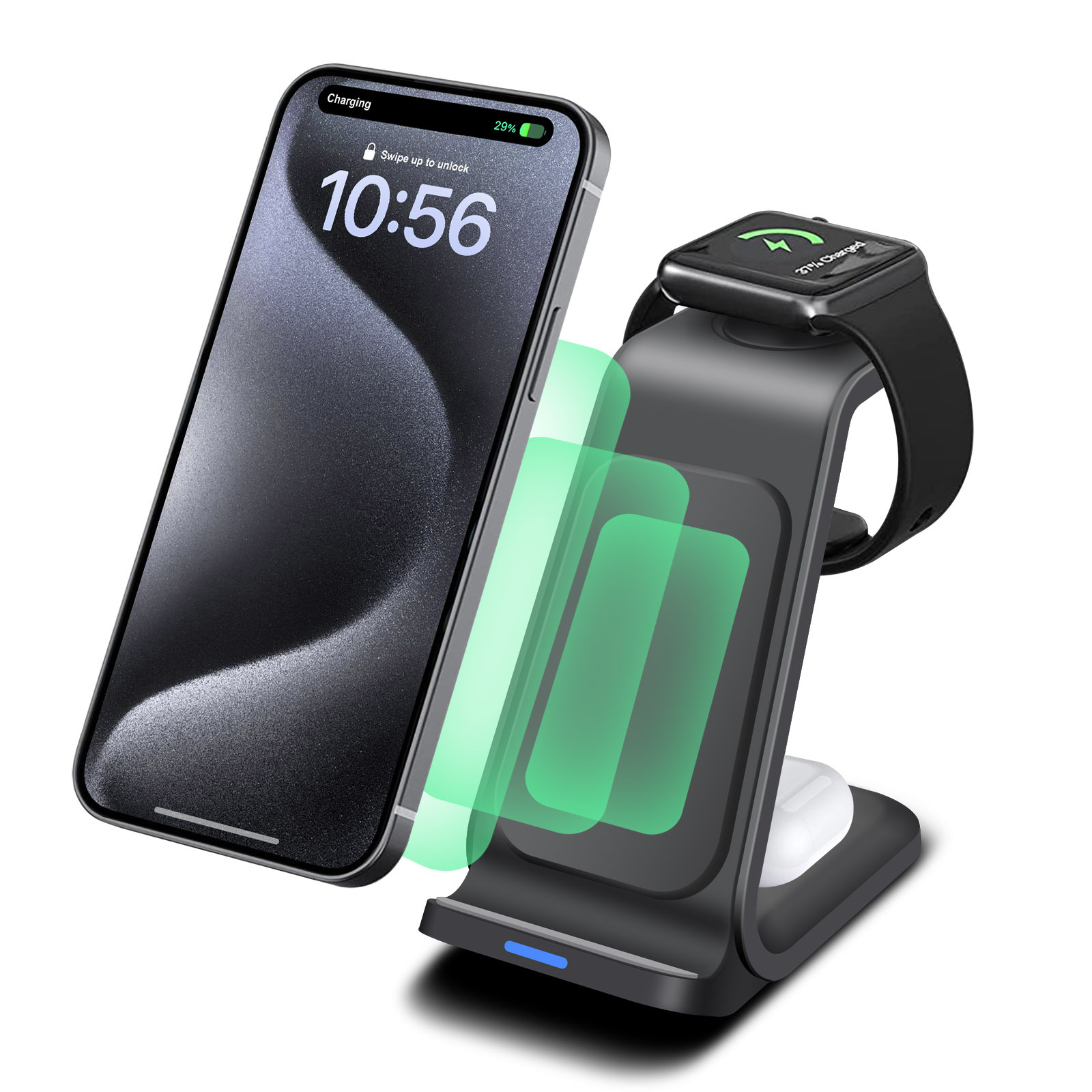 Smartwatch X - 아이폰용 3 in 1 충전 스테이션,