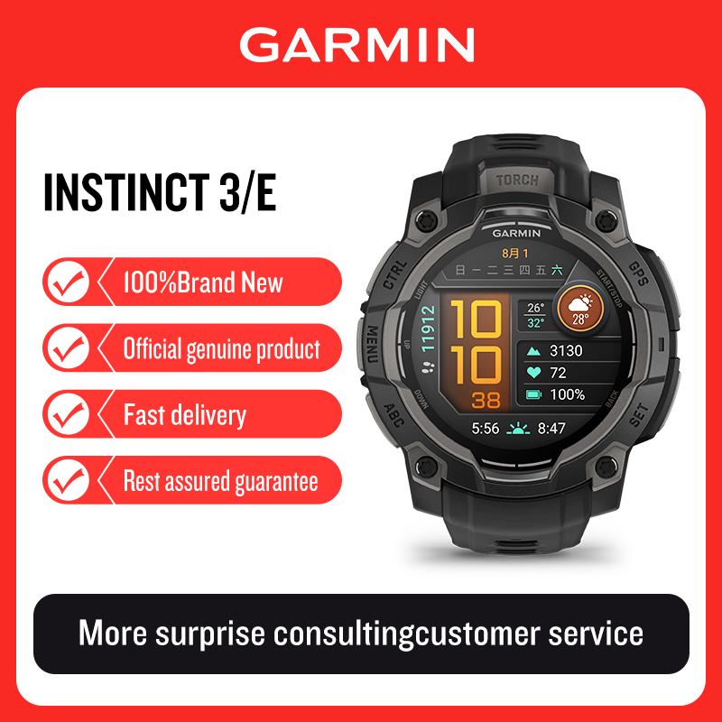Smartwatch X18 - 가민 인스팅트3/E 태양광 스포츠 시계, 심박수,
