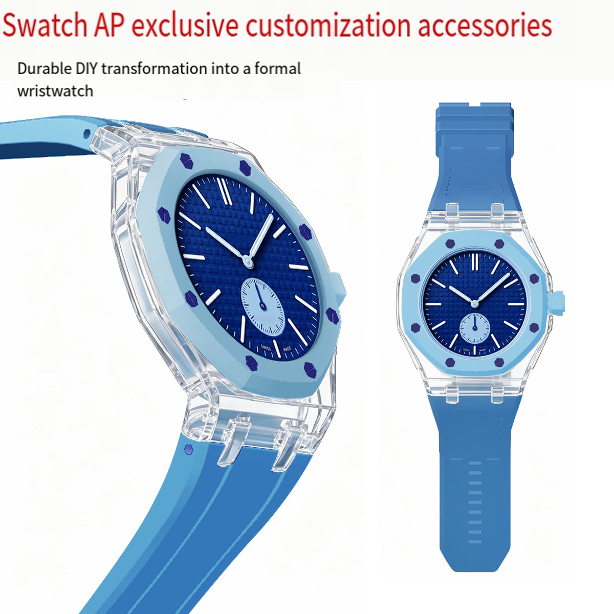 Silicone Band Replacement - AP Swatch Co 브랜드의 수정된 투명