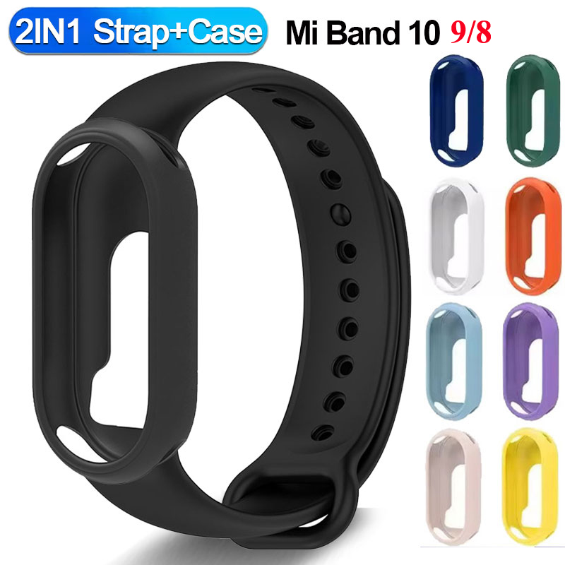 Silicone Band Replacement - 샤오미 스마트 밴드 10용 실리콘 스트랩+시계