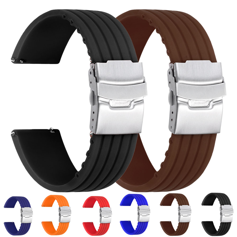 Fossil Smartwatch Accessories - 18/20/22/24mm 퀵 릴리스 실리콘 시계줄 (화웨이