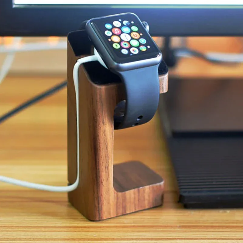 나무 애플 워치 충전기 스탠드, 스마트 워치 데스크탑  - Apple Smartwatch Accessories 리뷰 및 가격