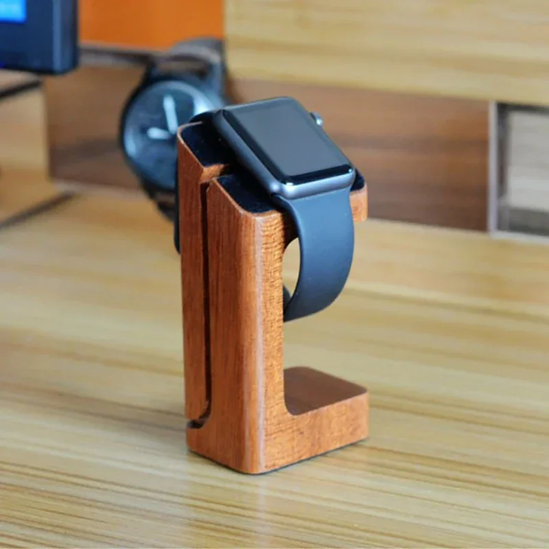 나무 애플 워치 충전기 스탠드, 스마트 워치 데스크탑  - Apple Smartwatch Accessories 리뷰 및 가격