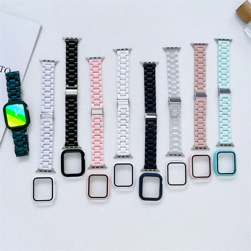 시계 스트랩 + 케이스 + 유리 apple 시계 밴드  - Smartwatch Watch Accessories For Women 리뷰 및 가격
