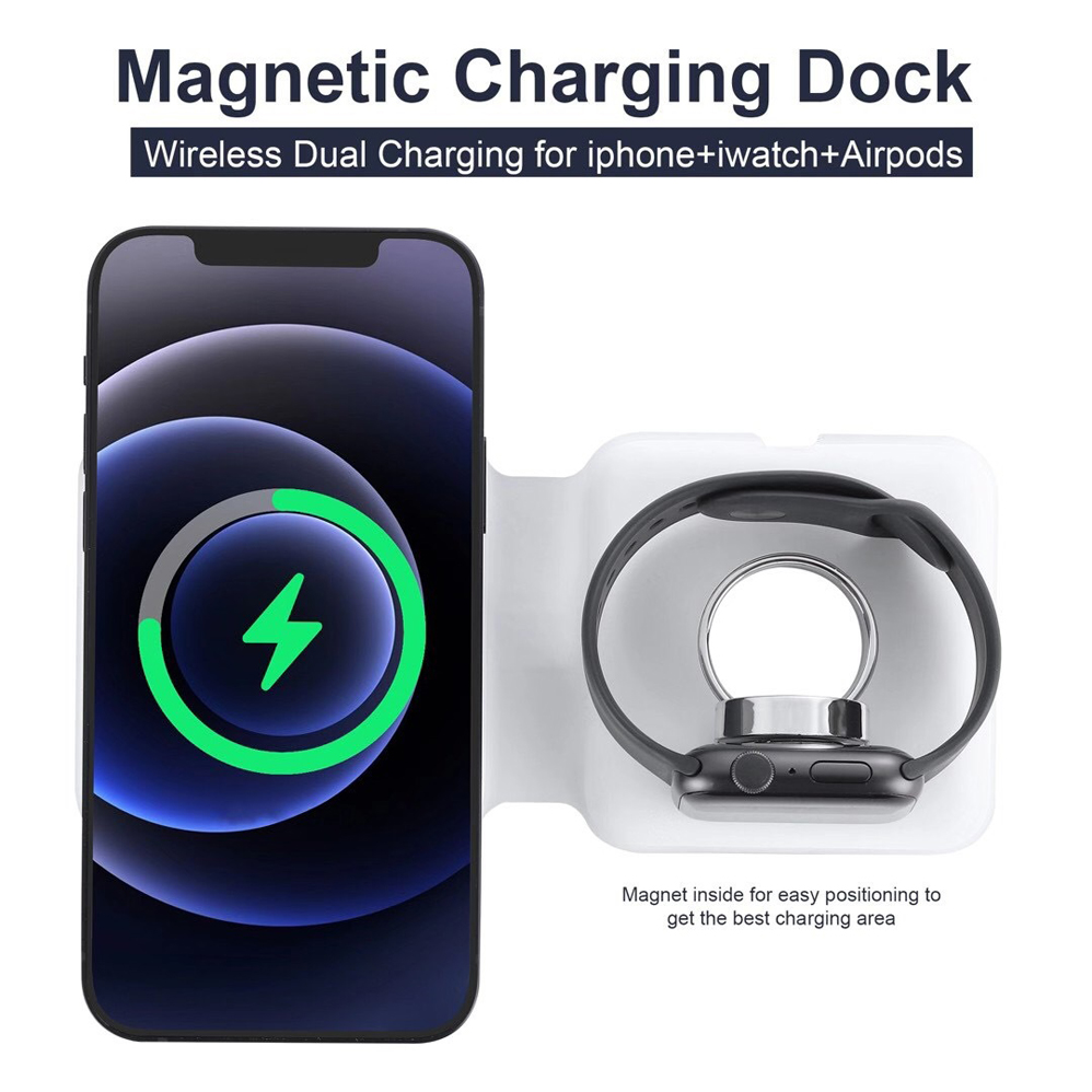 2IN1 Magsafe  duo 자기 무선 충전기 도크 - Smartwatch X 리뷰 및 가격