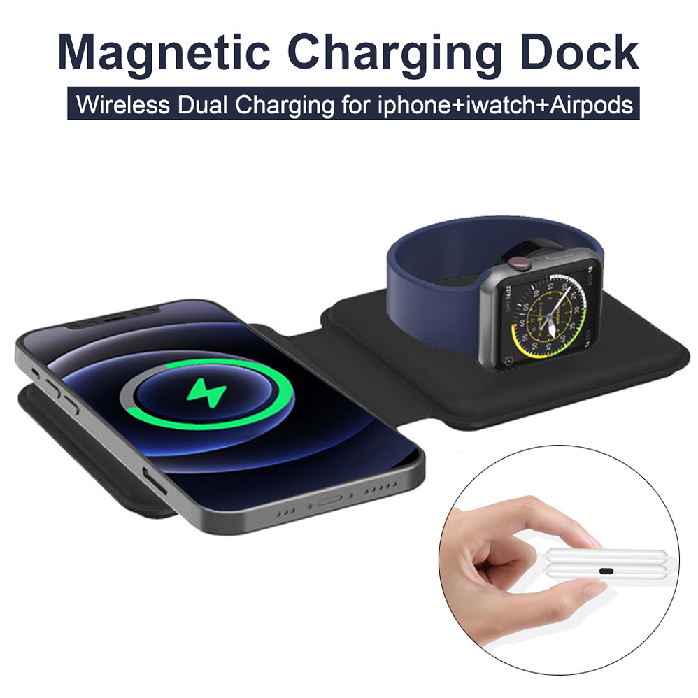 2IN1 Magsafe  duo 자기 무선 충전기 도크 - Smartwatch X 리뷰 및 가격