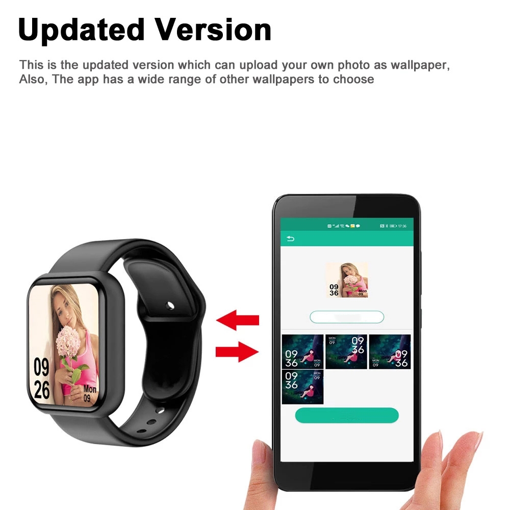 스마트 워치 남녀공용 스포츠 모드 음악 제어 칼로리 거 - Silicone Band Replacement 리뷰 및 가격