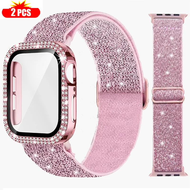 Apple Watch 용 밴드 + 케이스 45mm 41 - Smartwatch Watch Accessories For Women 리뷰 및 가격