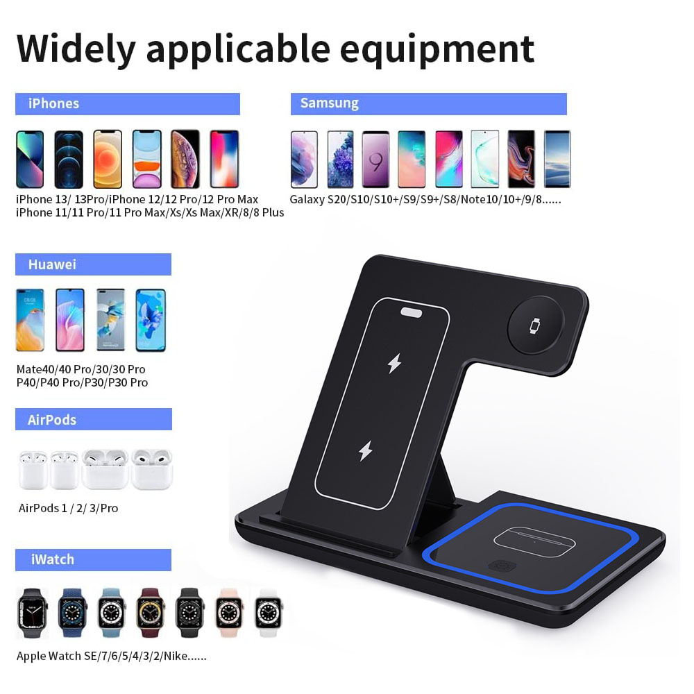 15W 3 in 1 무선 충전기 스탠드 패드 접이식 고 - Smartwatch X 리뷰 및 가격