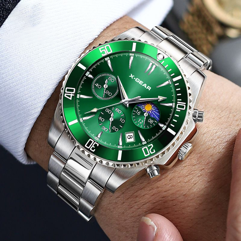X-GEAR 패션 캘린더 남성용 쿼츠 시계 고급 블랙  - Smartwatch X 리뷰 및 가격