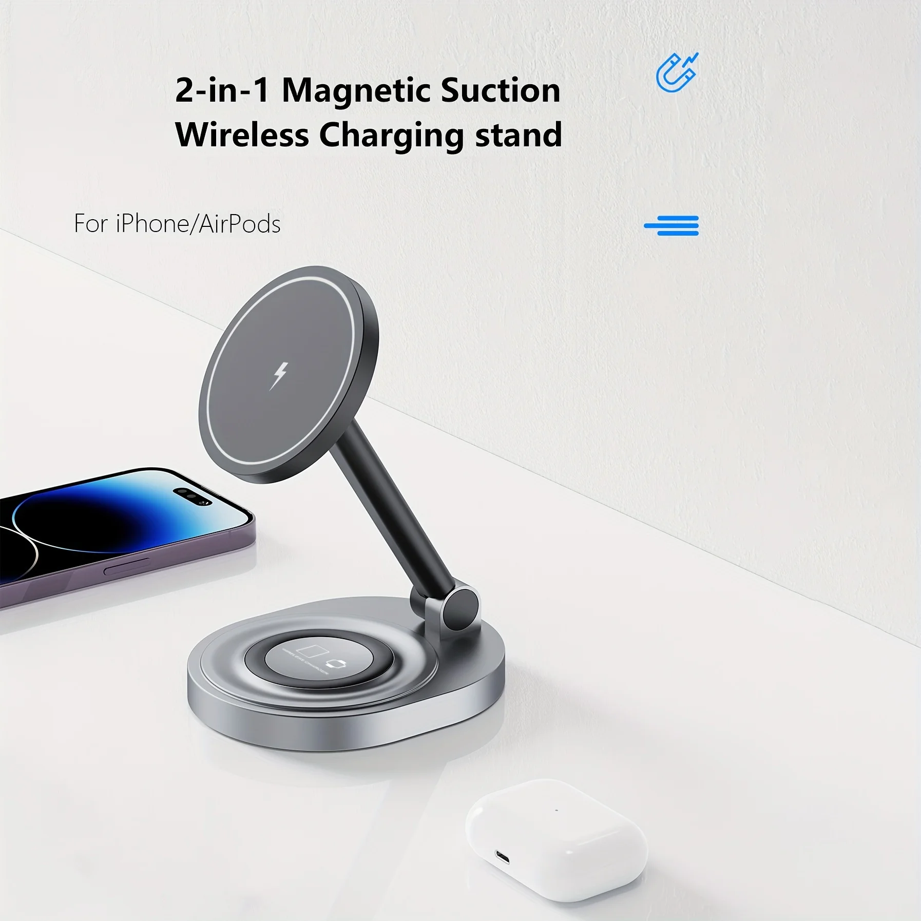 2 In 1 자기 무선 충전기 스탠드 패드 iPhone - Smartwatch X 리뷰 및 가격