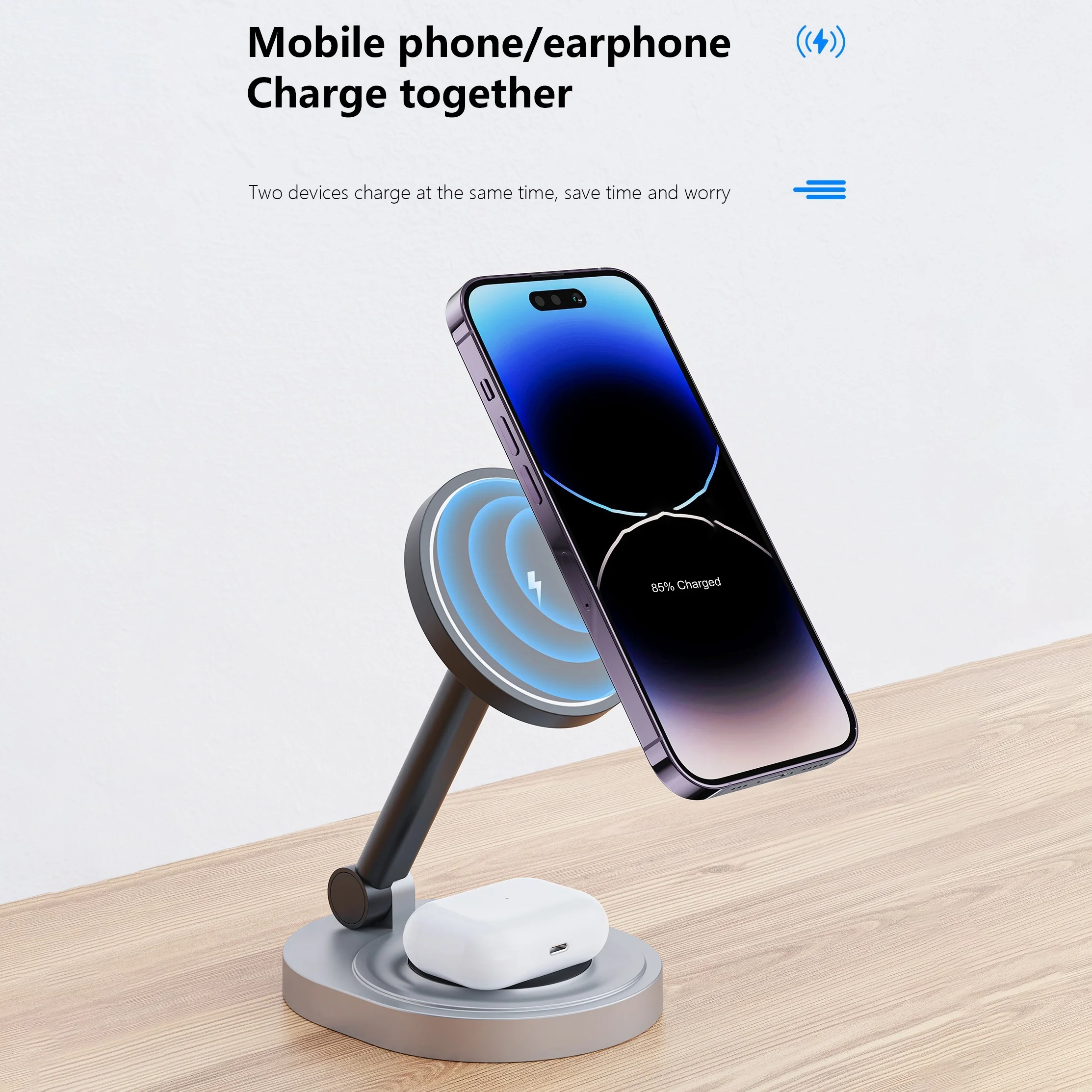 2 In 1 자기 무선 충전기 스탠드 패드 iPhone - Smartwatch X 리뷰 및 가격