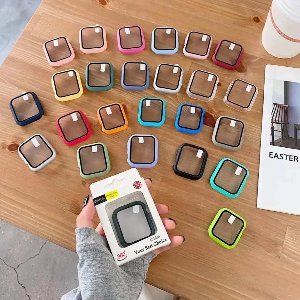 3 팩 유리 + 커버 Apple Watch 케이스 44 - Smartwatch Watch Accessories For Women 리뷰 및 가격